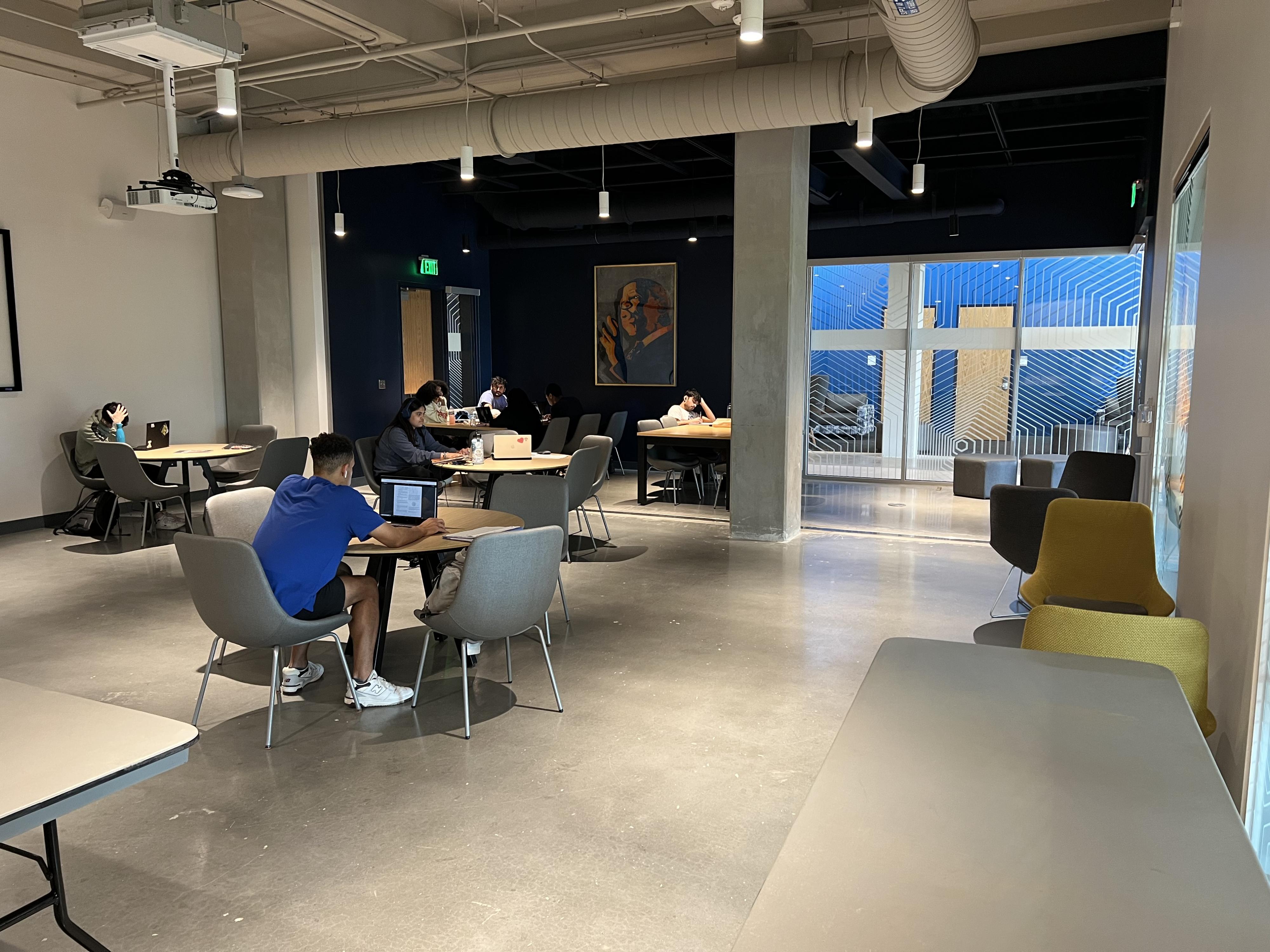 room with tables